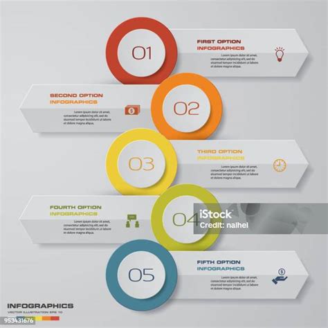 5 Steps Infographics Element Chart For Presentation Eps 10 Stock