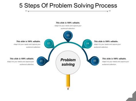 5 Steps Problem Solving Approach Powerpoint Layout Presentation