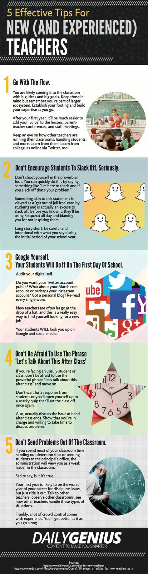 5 Tips For New Teachers Infographic E Learning Infographics