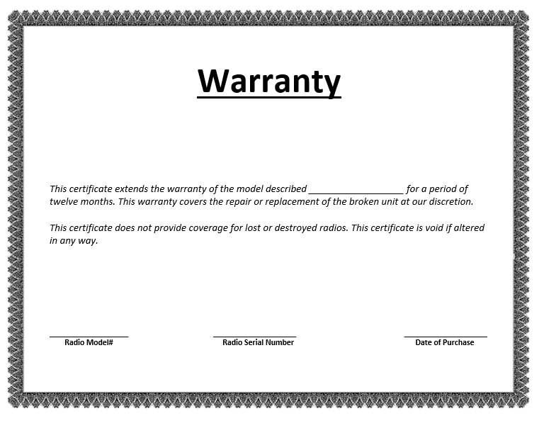 5 Warranty Certificate Templates Formats Examples In Word Excel