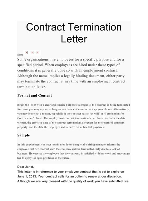 50 Editable Contract Termination Letters Free Templatearchive