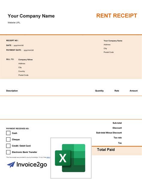 50 Free Rent Receipt Templates Printable Excel Word Pdf