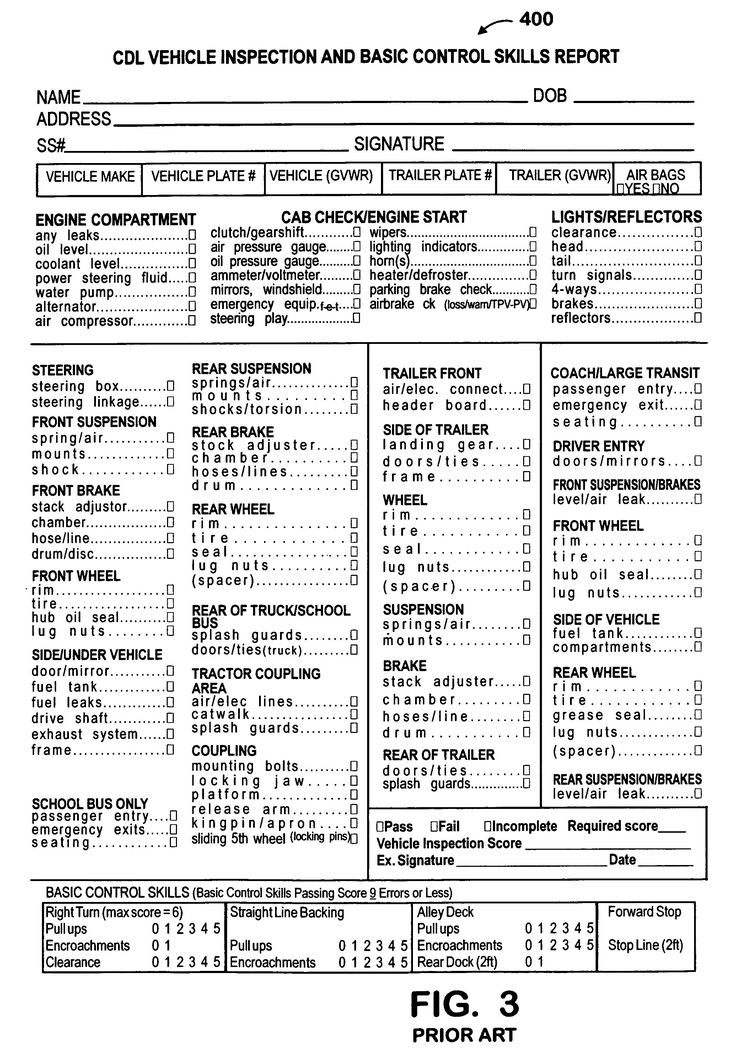 50 Illinois Cdl Skills Test Layout Of8y Inspection Checklist Cdl Vehicle Inspection