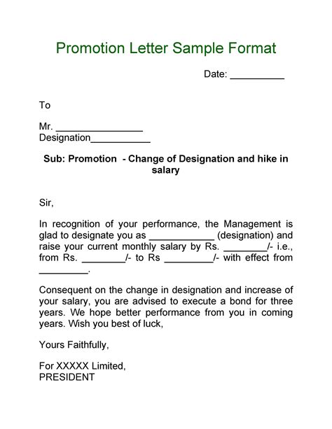 50 Job Promotion Letters (100% Free Templates) ᐅ Templatelab