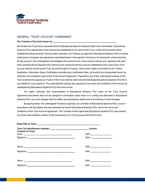 50 Professional Trust Agreement Templates Forms Templatelab