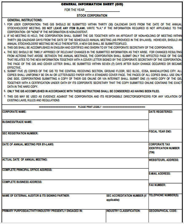 50 Sample Information Sheet Templates In Pdf Ms Word