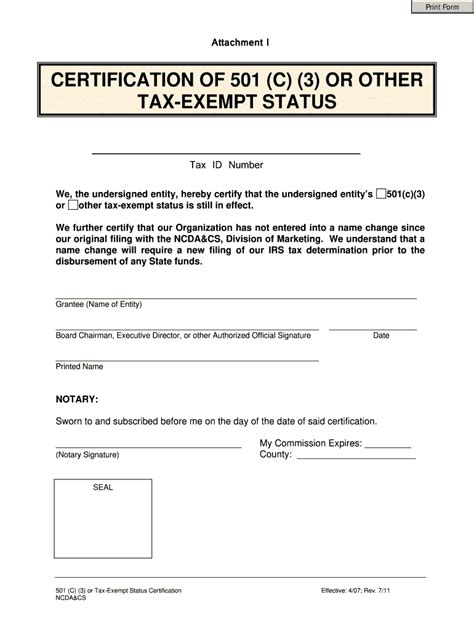 501 C 3 Tax Exempt Form Templates Fillable Printable Samples For