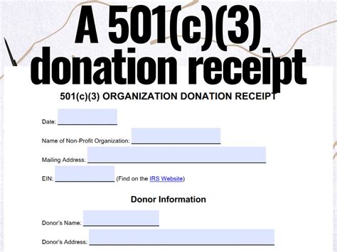 501C3 Donation Receipt Template Receipt Templates