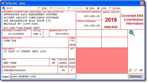 5498Esa Software To Create Print E File Form 5498 Esa