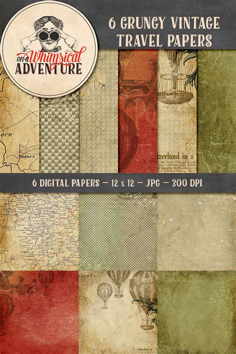 6 Grungy Vintage Travel Papers By Whimsical Adventure On Deviantart