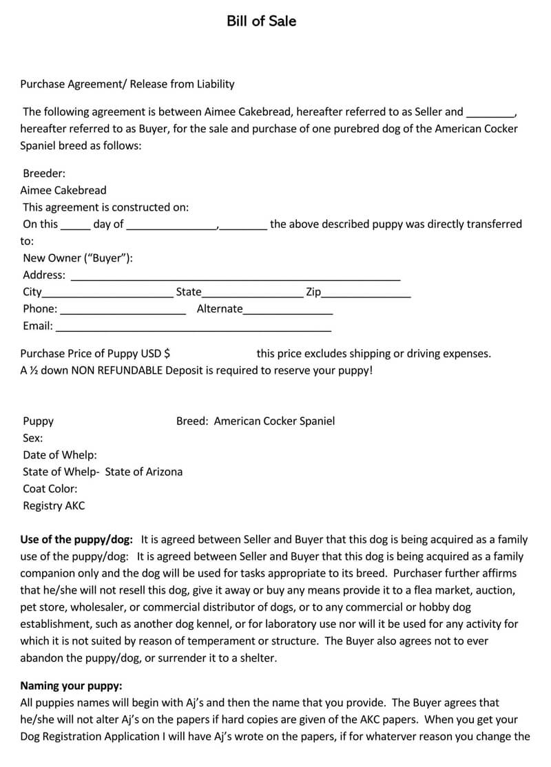 6 Transfer Of Dog Ownership Contract Template Free To Edit Download