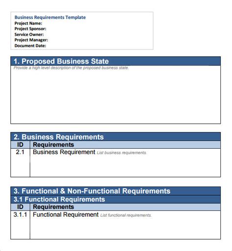 7 Business Requirements Document Templates Pdf Word Sample Templates