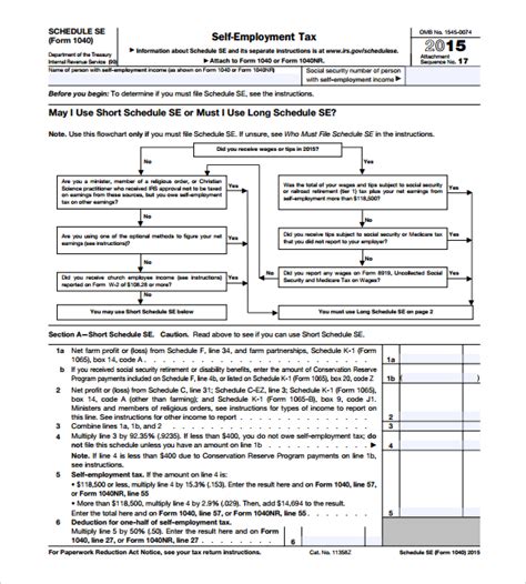 7 Self Employment Tax Forms Sample Templates