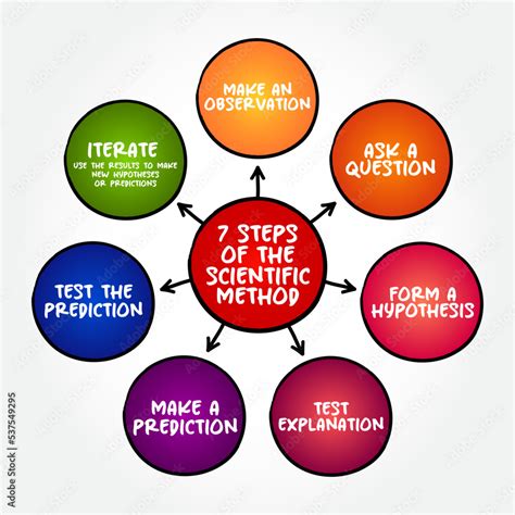 7 Steps Of The Scientific Method Mind Map Text Concept For Presentations And Reports Stock