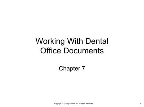 7 Working With Dental Office Documents Pocket Dentistry