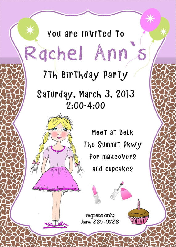 7Th Birthday Party Invitation Wording Download Hundreds Free