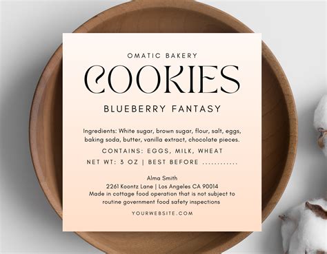 8 Free Cottage Food Label Example Amp Template Label Template