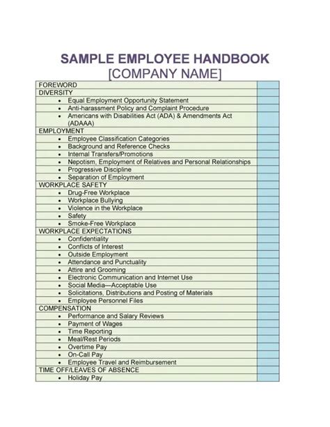 8 Hiring Paperwork Ideas Employee Handbook Checklist Template