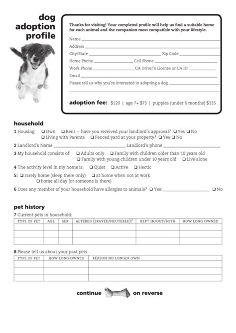 81 Pet Adoption Form Templates Free To Download In Pdf Word And Excel