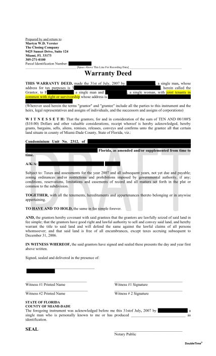 88 Warranty Deed Sample Page 5 Free To Edit Download Print Cocodoc