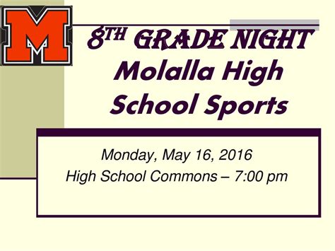 8Th Grade Night Molalla High School Sports Ppt Download