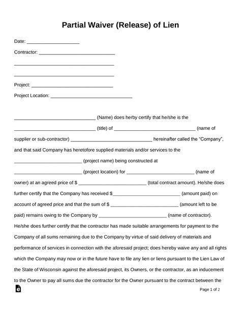 9 Free Sample Release Of Lien Form Pdf Ms Word