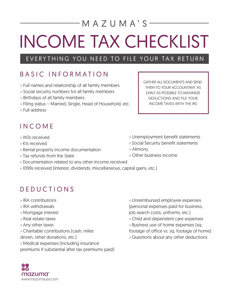 A Checklist What Documents You Need To Prepare Your Taxes