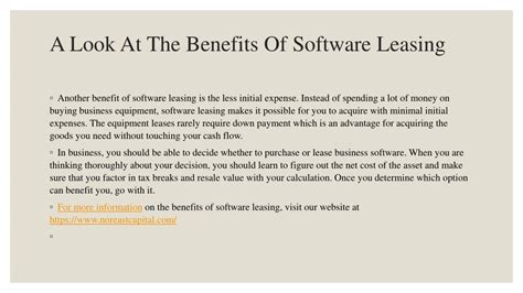 A Look At The Benefits Of Software Leasing