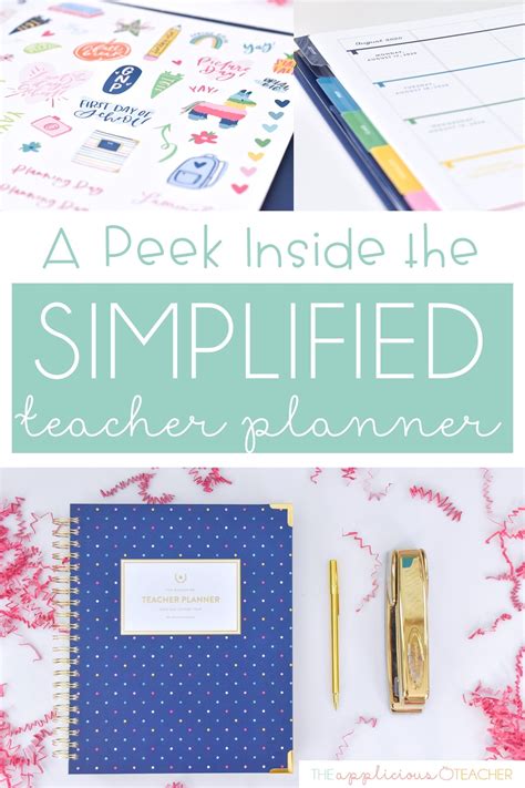 A Peek Inside The Simplified Teacher Planner The Applicious Teacher