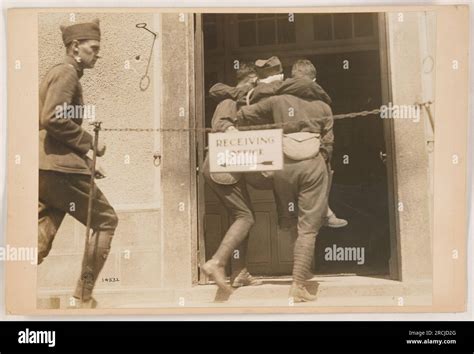 A Photograph Depicting A Receiving Office At An American Military