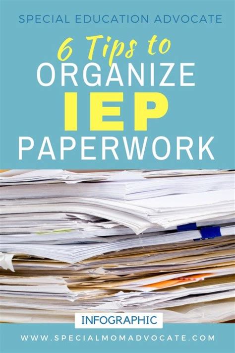 A Pile Of Papers With The Words 6 Tips To Organize Iep Paperwork