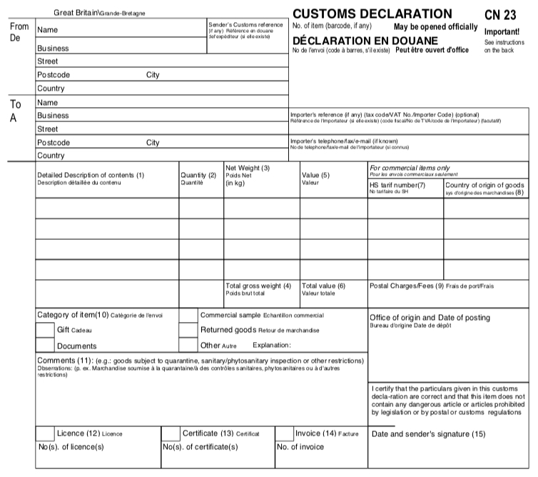 A Quick Guide To Cn22 Cn23 And Other Customs Documents