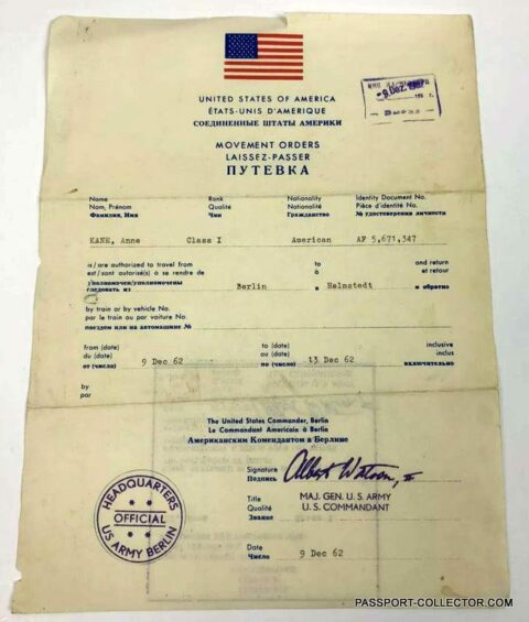 A Rare Travel Document From The Cold War And Occupation Of Germany