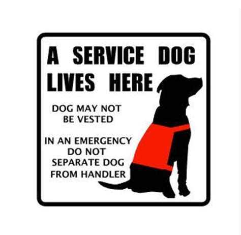 A Service Dog Lives Here Vinyl Decal Personalized Decal Service Dogs