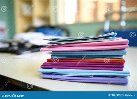 A Stack Of New Patient Forms On The Reception Desk Stock Photo Image