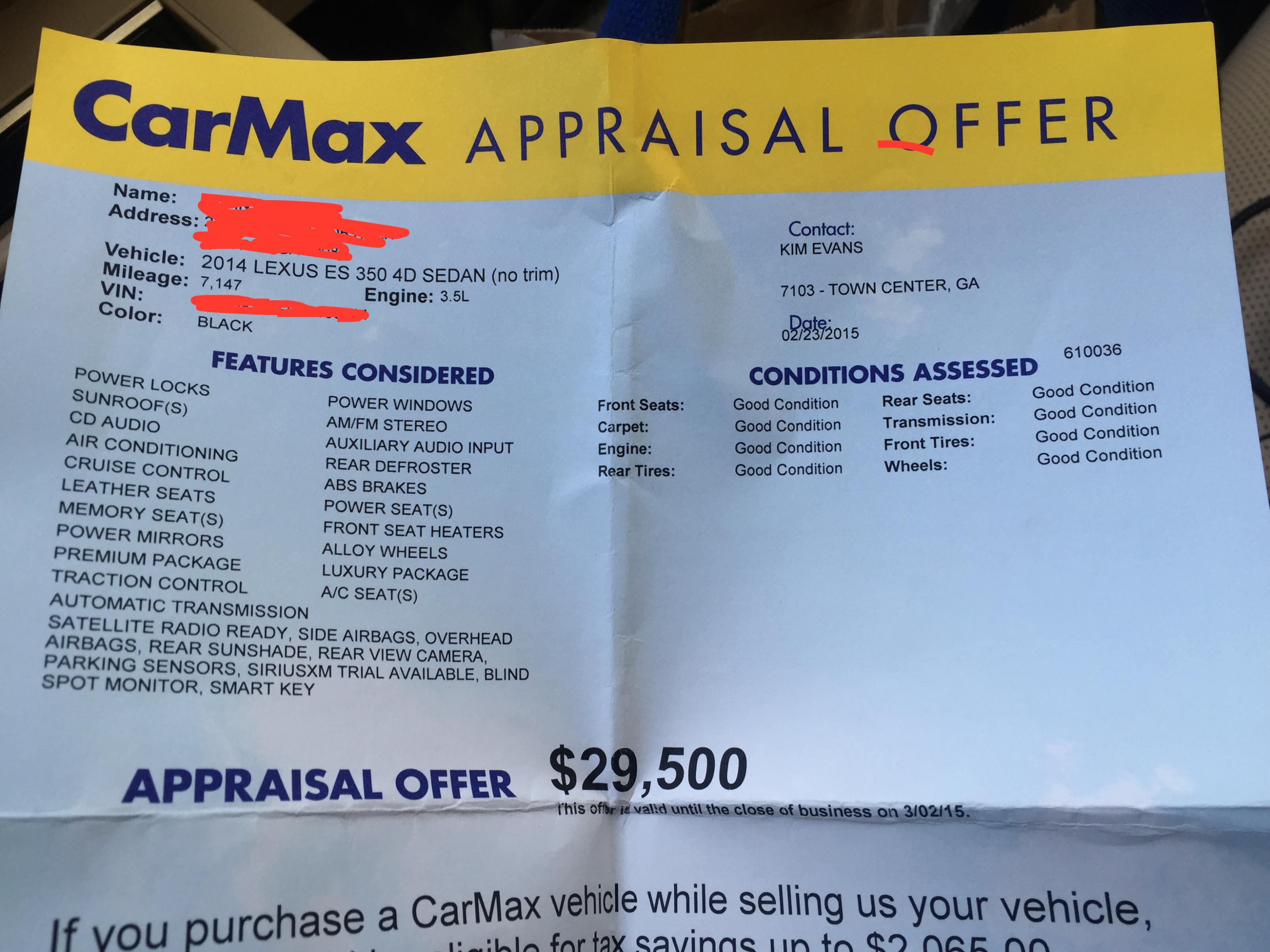 Abysmal Appraisal At Carmax Club Lexus Forums