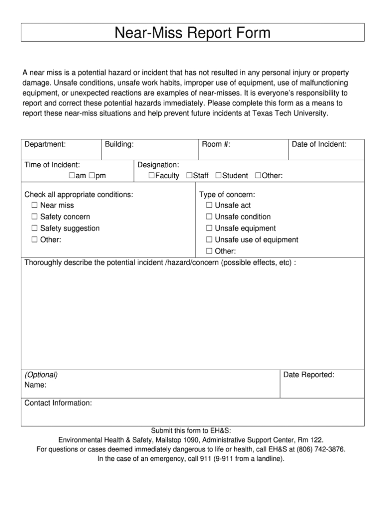 Accident Incident Near Miss Report Shrm Doc Template Pdffiller