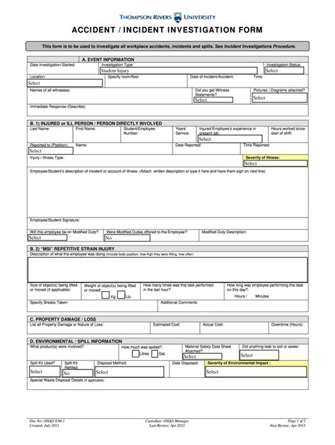 Accident Reporet Form Fill Online Printable Fillable Blank Pdffiller