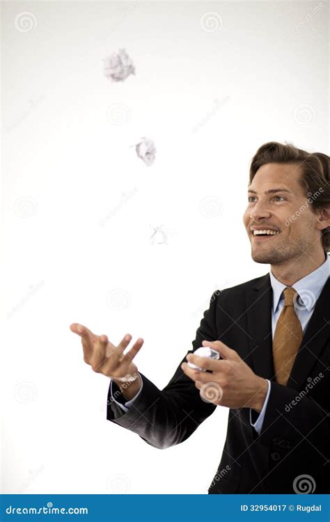 Accomplished Businessman Juggling Paper Royalty Free Stock Photography Image 32954017