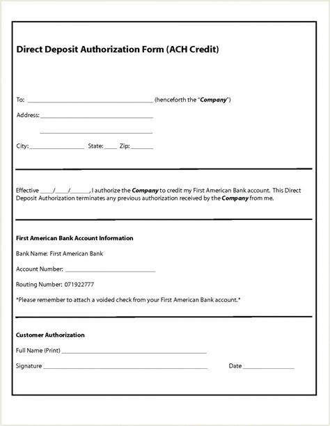 Ach Authorization Form Template Fill Online Printable Fillable Blank Form Example Download