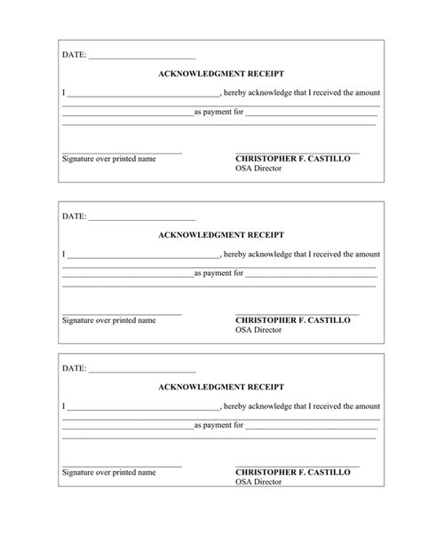 Acknowledgment Receipt Doc Template Pdffiller