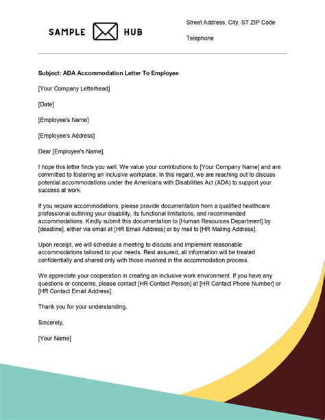 Ada Accommodation Letter To Employee Sample Letter Hub