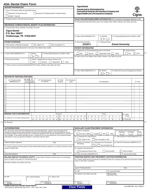 Ada Dental Claim Form 2012 2022 Fill And Sign Printable Template