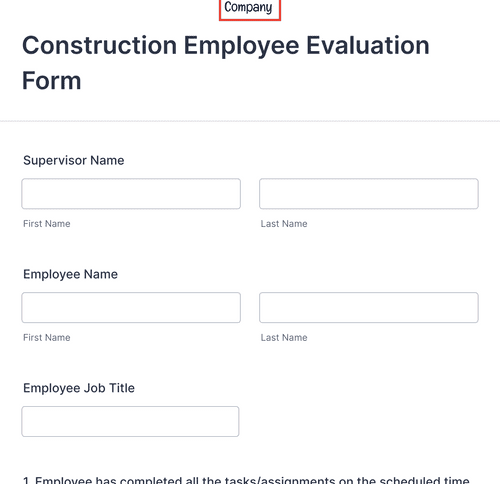 Administrative Assistant Evaluation Form Template Jotform