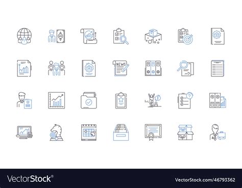 Administrative Tasks Line Icons Collection Filing Scheduling