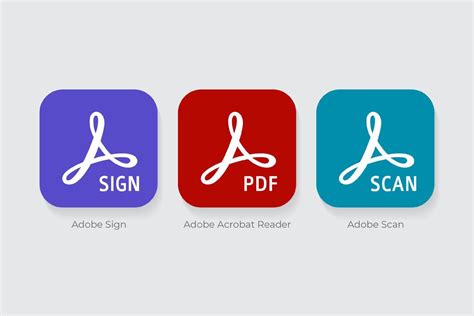 Adobe Sign Adobe Acrobat Reader Adobe Scan Logos Stock Vector Adobe Stock