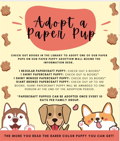 Adopt A Paper Pup Papercraft Puppies Dallas Public Library