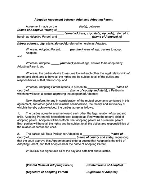 Adoption Agreement Form Pre Built Template Airslate Signnow