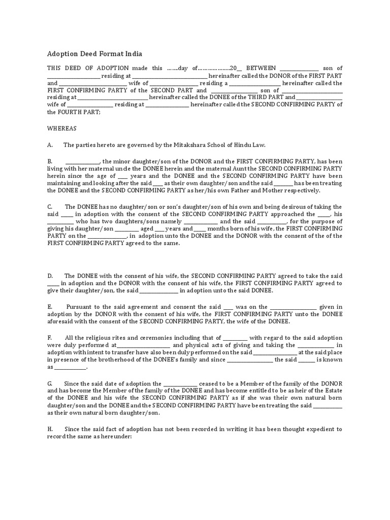 Adoption Deed Apostille For Ecuador In India