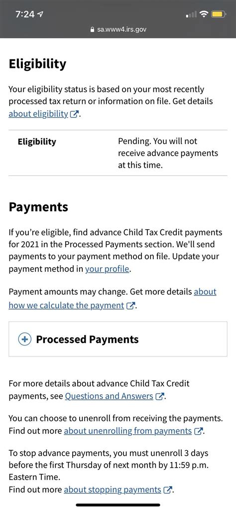 Advanced Child Tax Credit Eligibility Pending R Irs